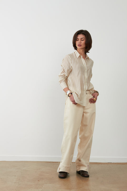 Chemise Shana - Rayures café