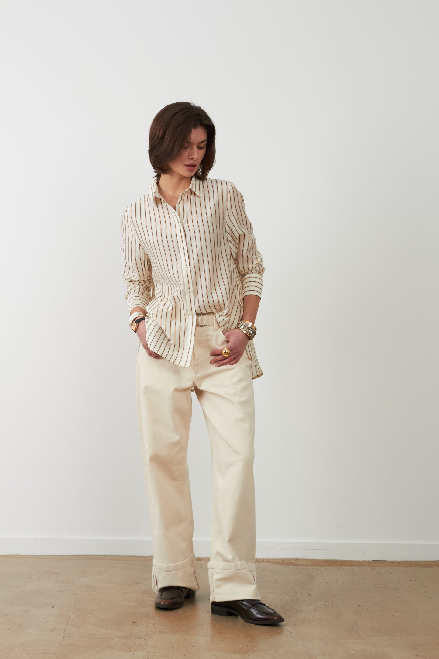 Chemise Shana - Rayures café