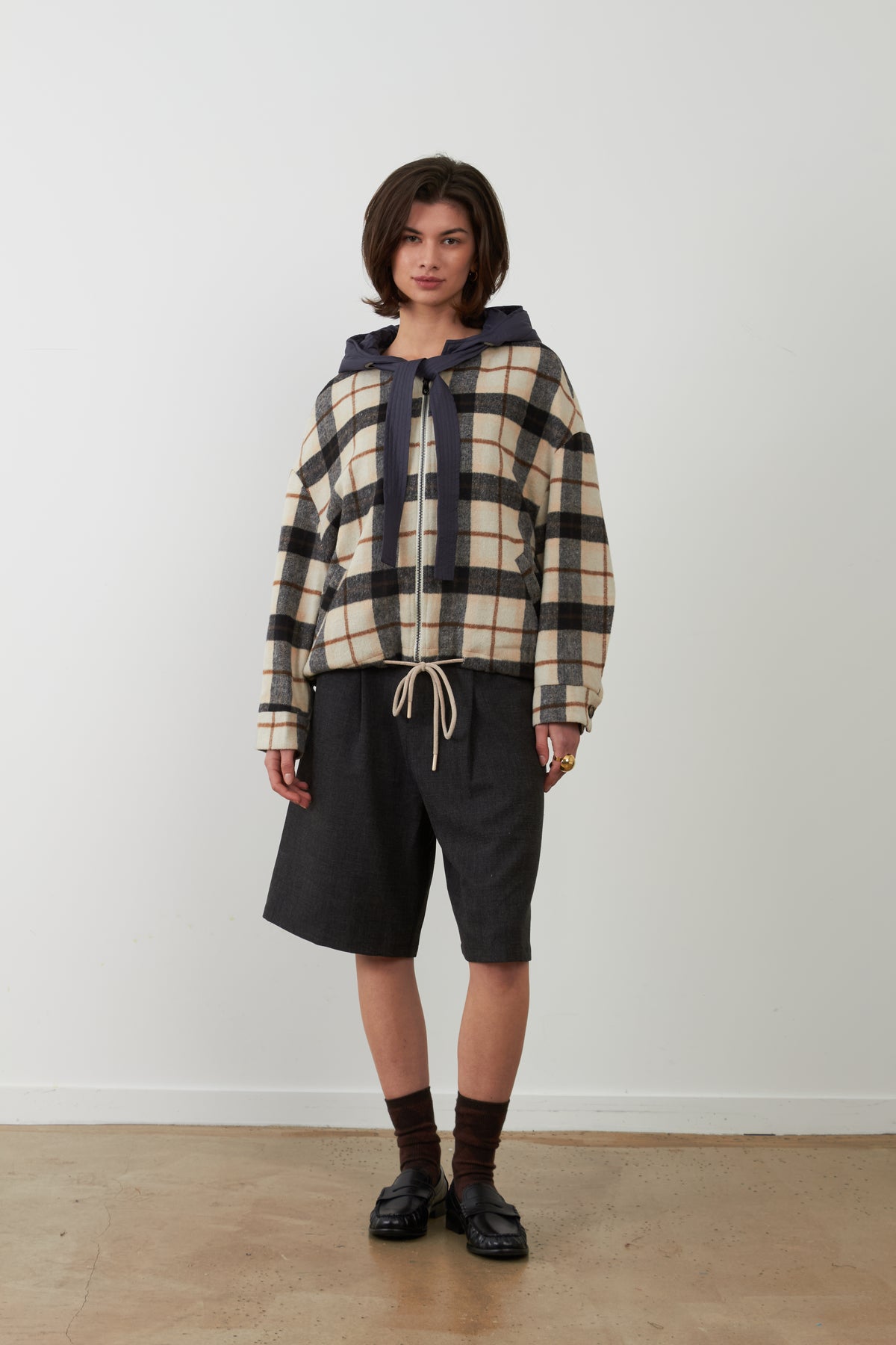 Veste Lester - Carreaux Beige Et No