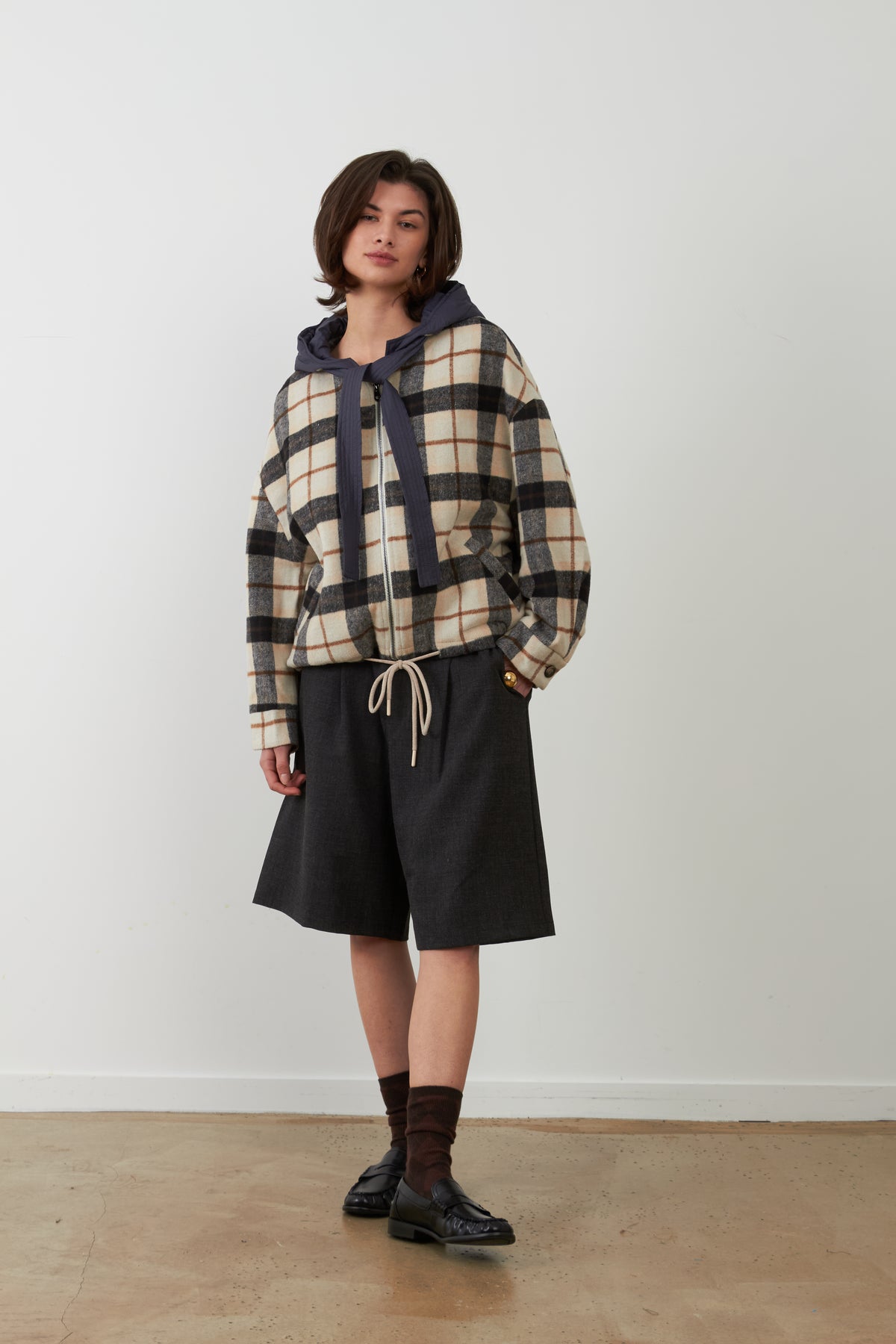 Veste Lester - Carreaux Beige Et No