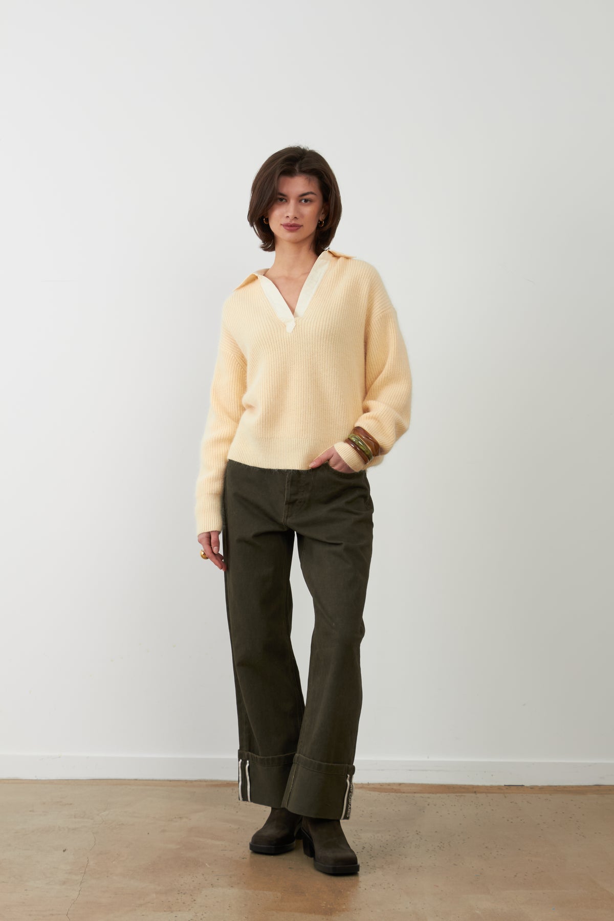 Pantalon droit Debbie - Kaki
