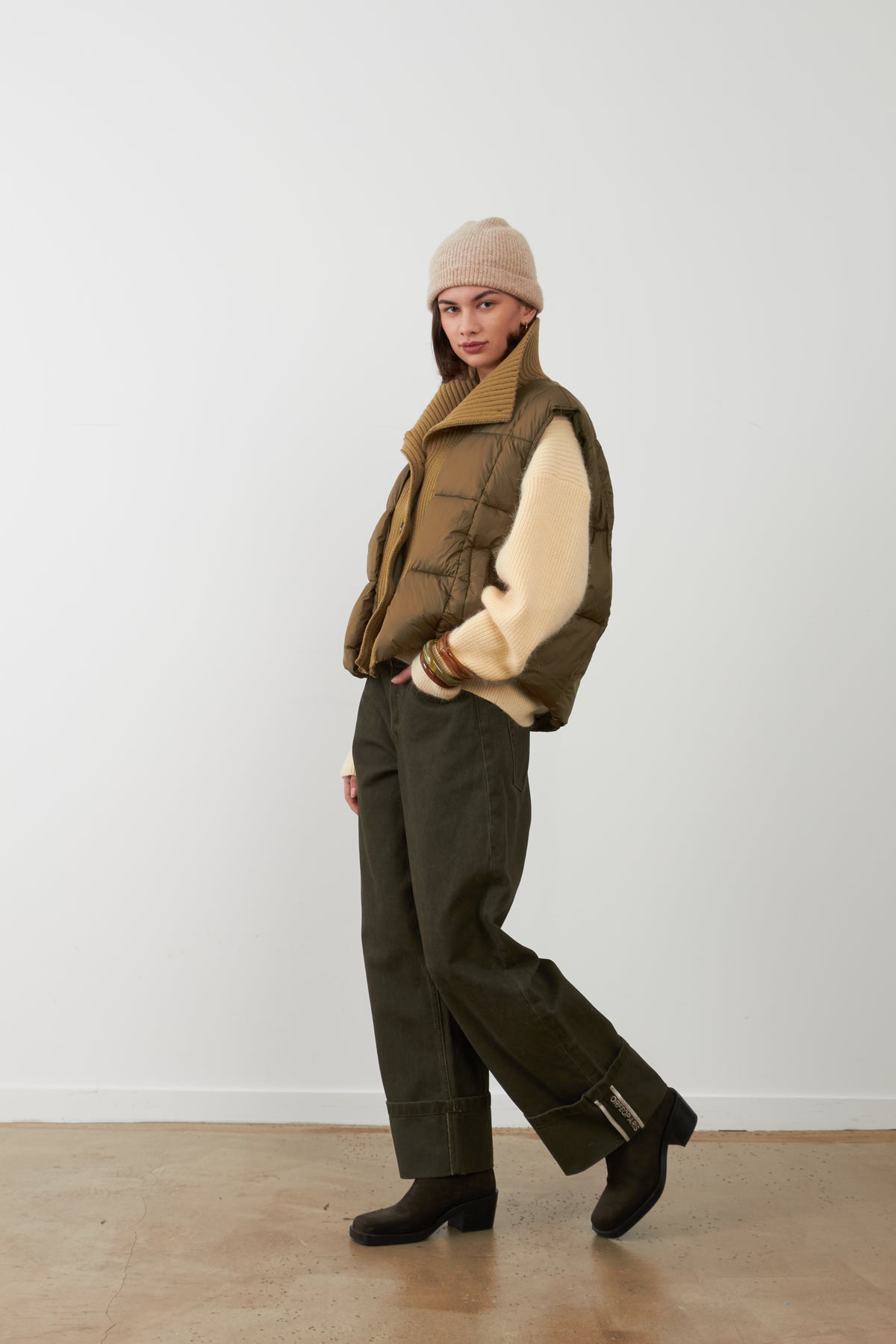 Pantalon droit Debbie - Kaki