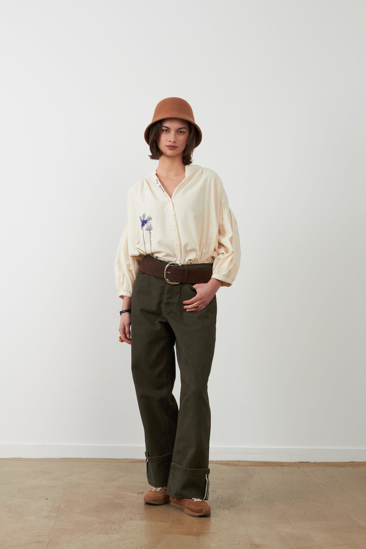 Blouse broderie fleurs Daniele - Ivoire