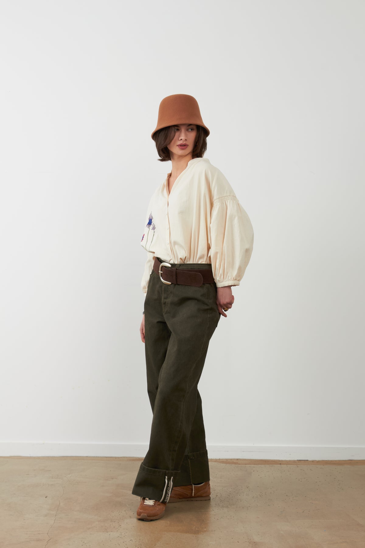 Blouse broderie fleurs Daniele - Ivoire
