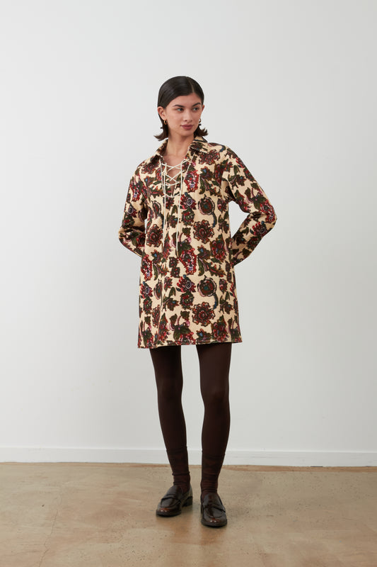 Robe courte imprimé floral Alexa - Fleur de trieste