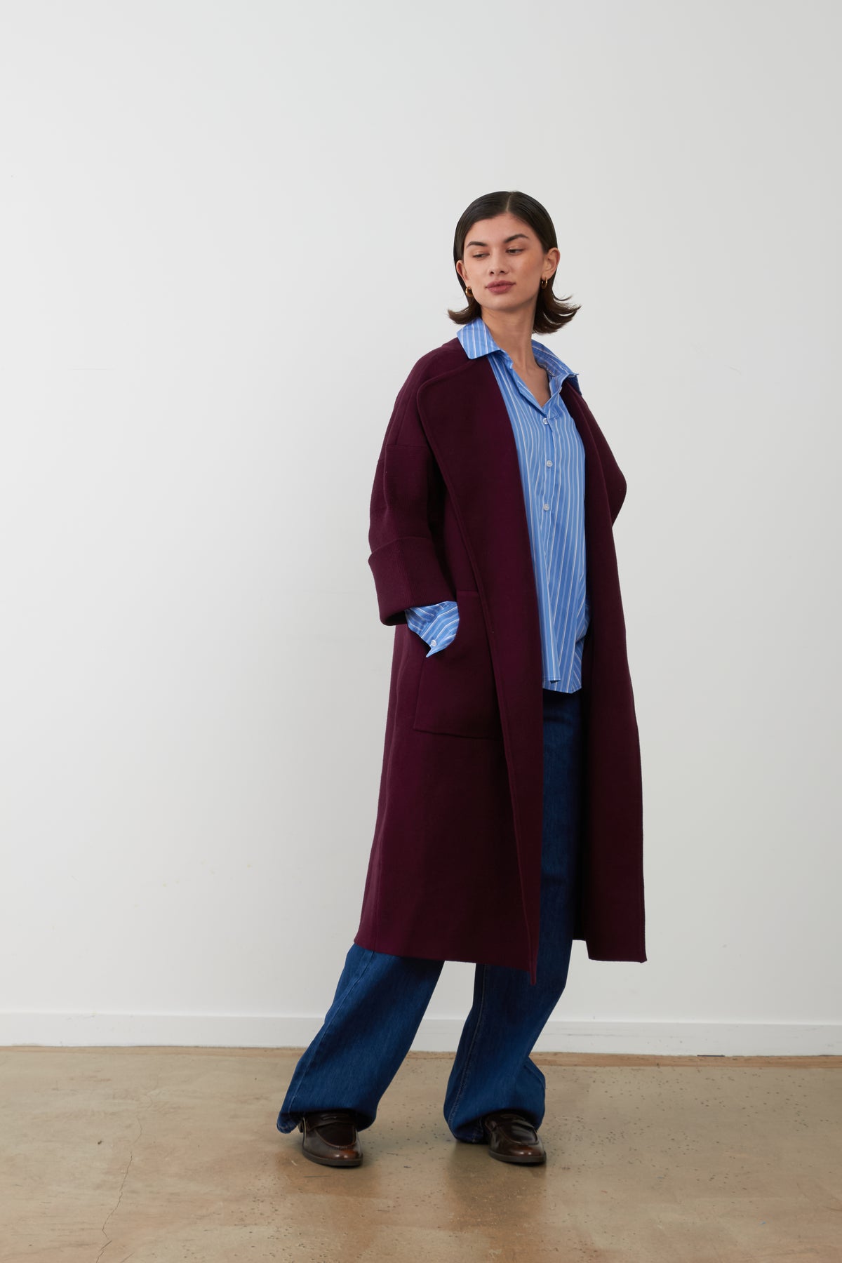 Manteau gilet long Koh - Burgundy