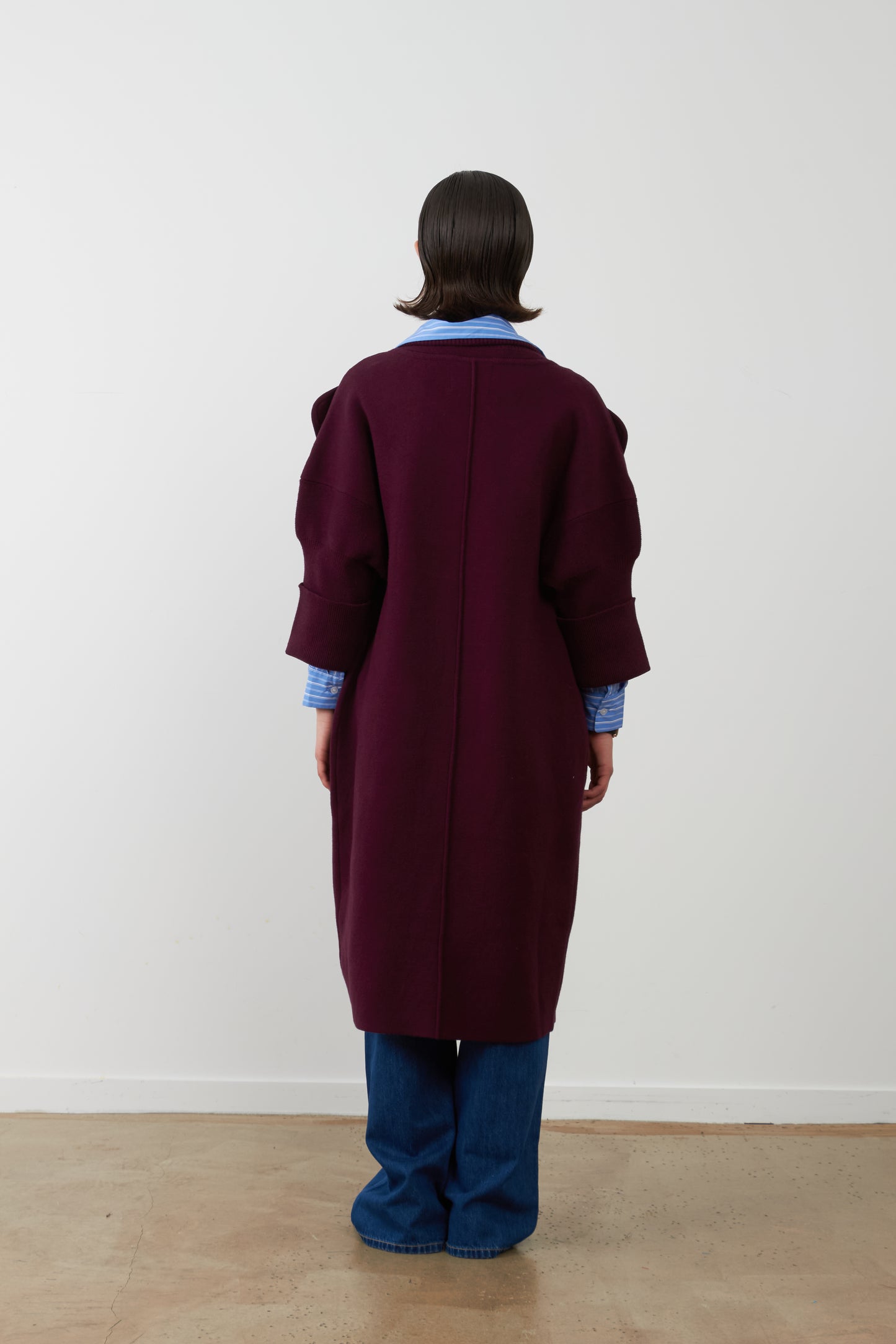 Manteau gilet long Koh - Burgundy