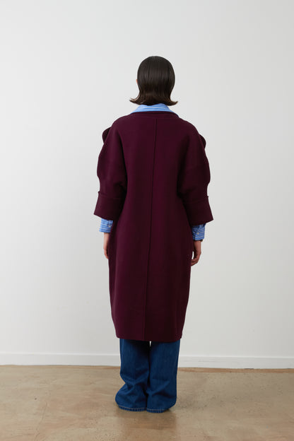 Manteau gilet long Koh - Burgundy