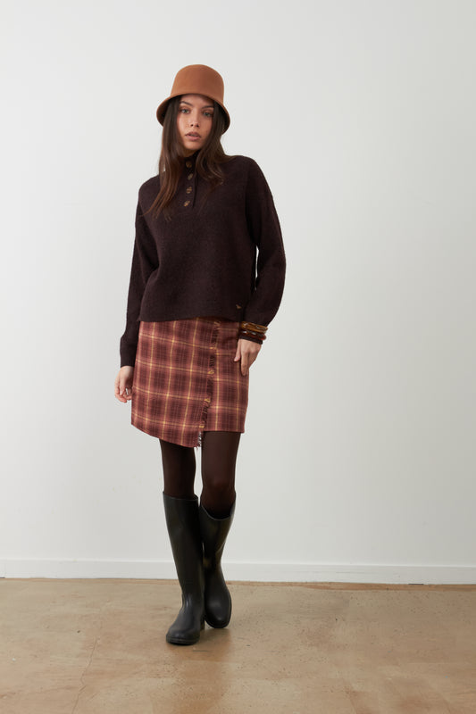 Pull col camionneur Nathanielle - Burgundy