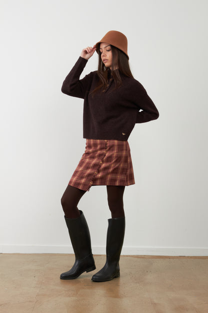 Pull col camionneur Nathanielle - Burgundy