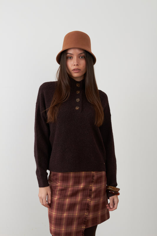 Pull col camionneur Nathanielle - Burgundy