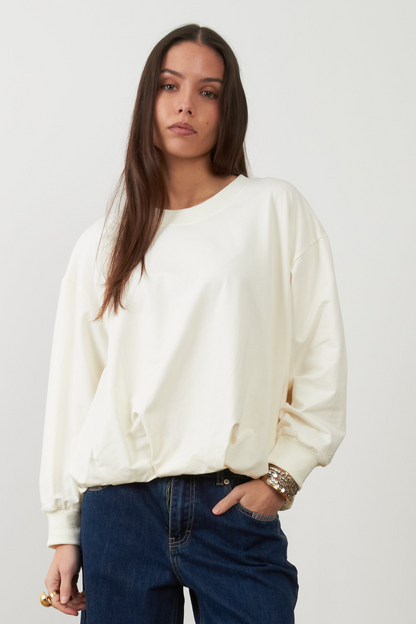 Sweatshirt à fronces et drapé Thelka - Écru