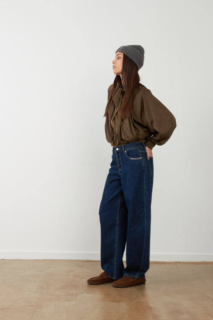 Blouson zippé col lavallière Trevor - Lierre