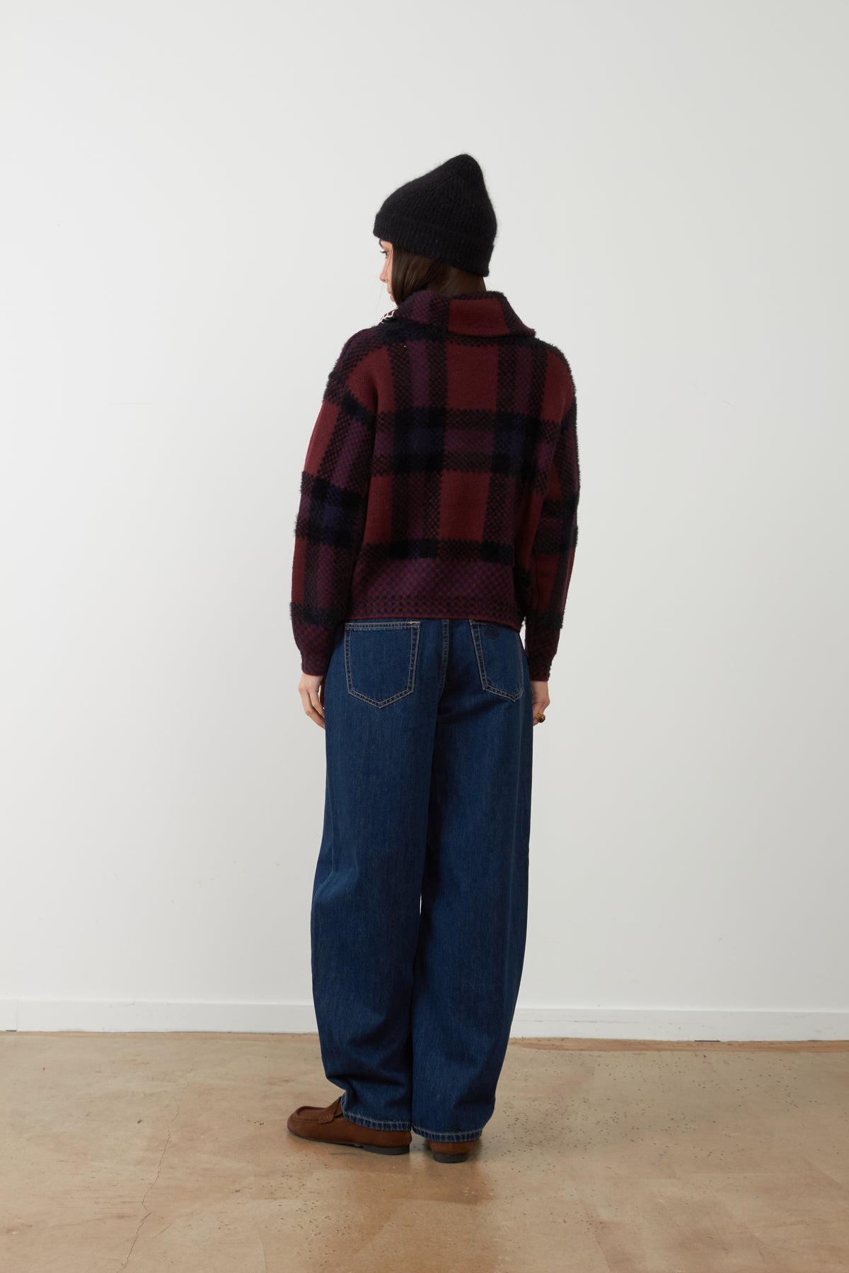 Veste gilet à carreaux Palomee - Navy