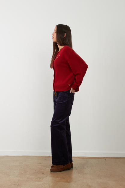 Gilet en laine Wayra - Cerise
