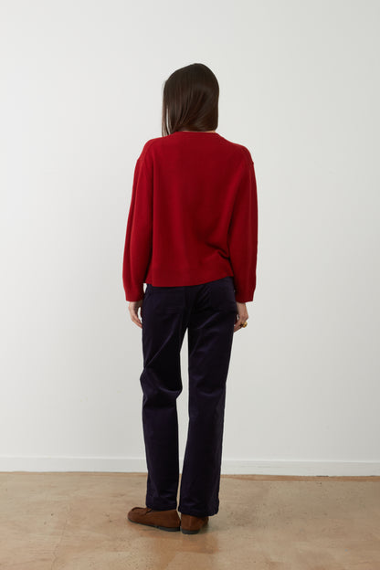 Gilet en laine Wayra - Cerise