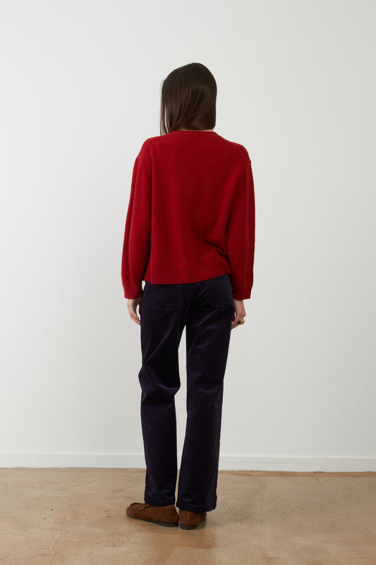 Gilet en laine Wayra - Cerise