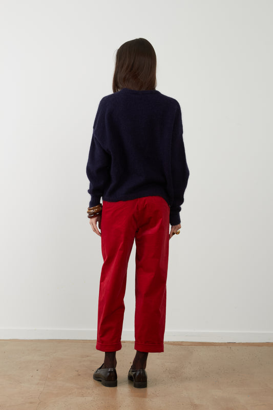 Pull duveteux mohair & laine Rania - Navy