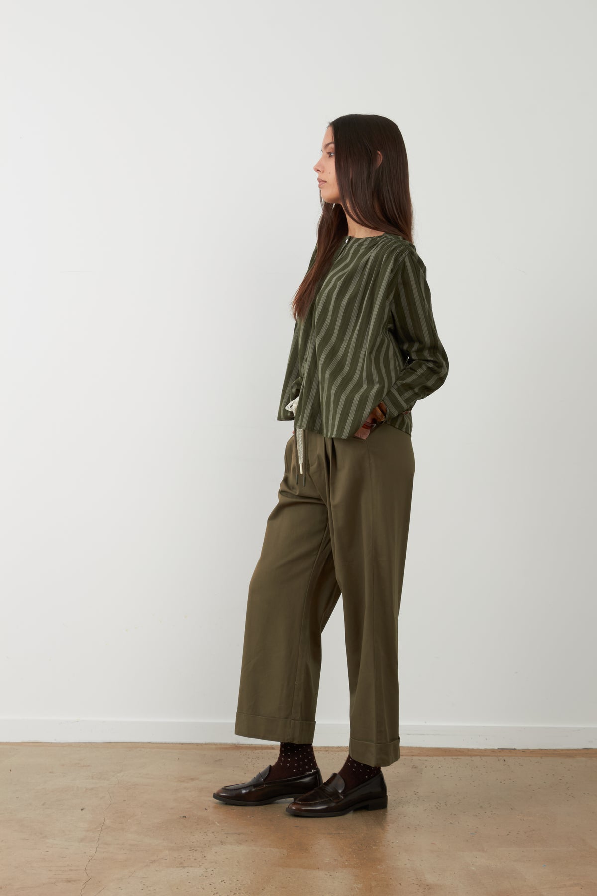 Top Kristin - Rayures Khaki