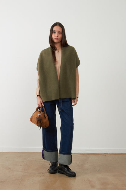 Gilet manches courtes Clarisse - Kaki
