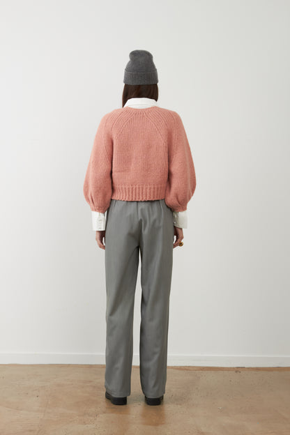 Pantalon de tailleur large à plis Cathy - Gris