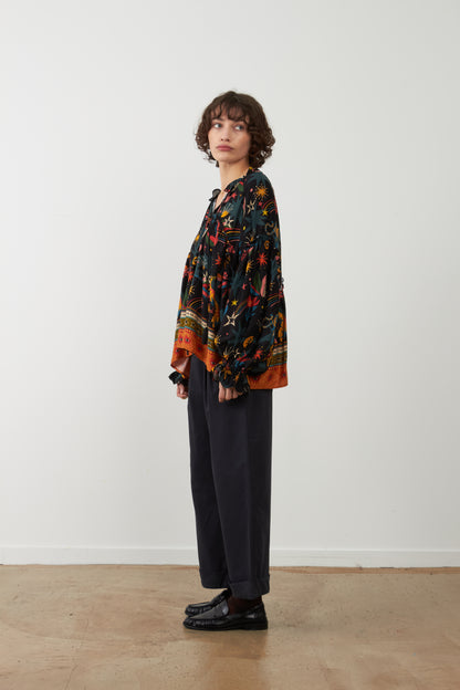 Blouse péplum à motifs Almina - Winter psyche