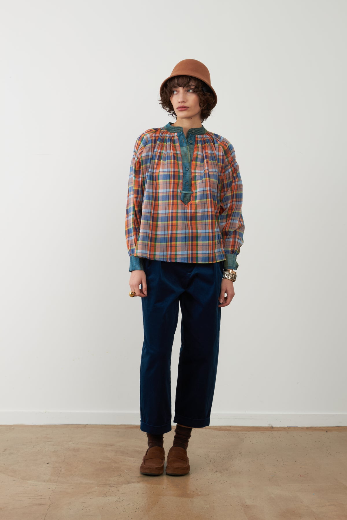 Top Abby - Carreaux Oranges
