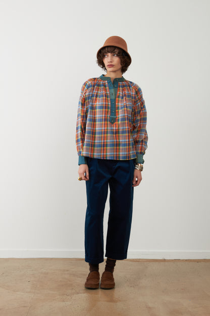 Top Abby - Carreaux Oranges