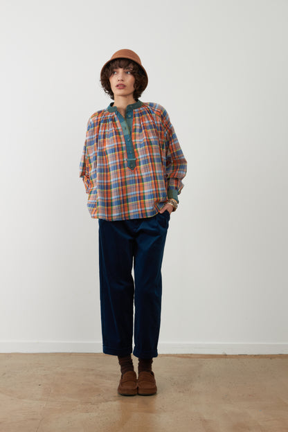 Top Abby - Carreaux Oranges