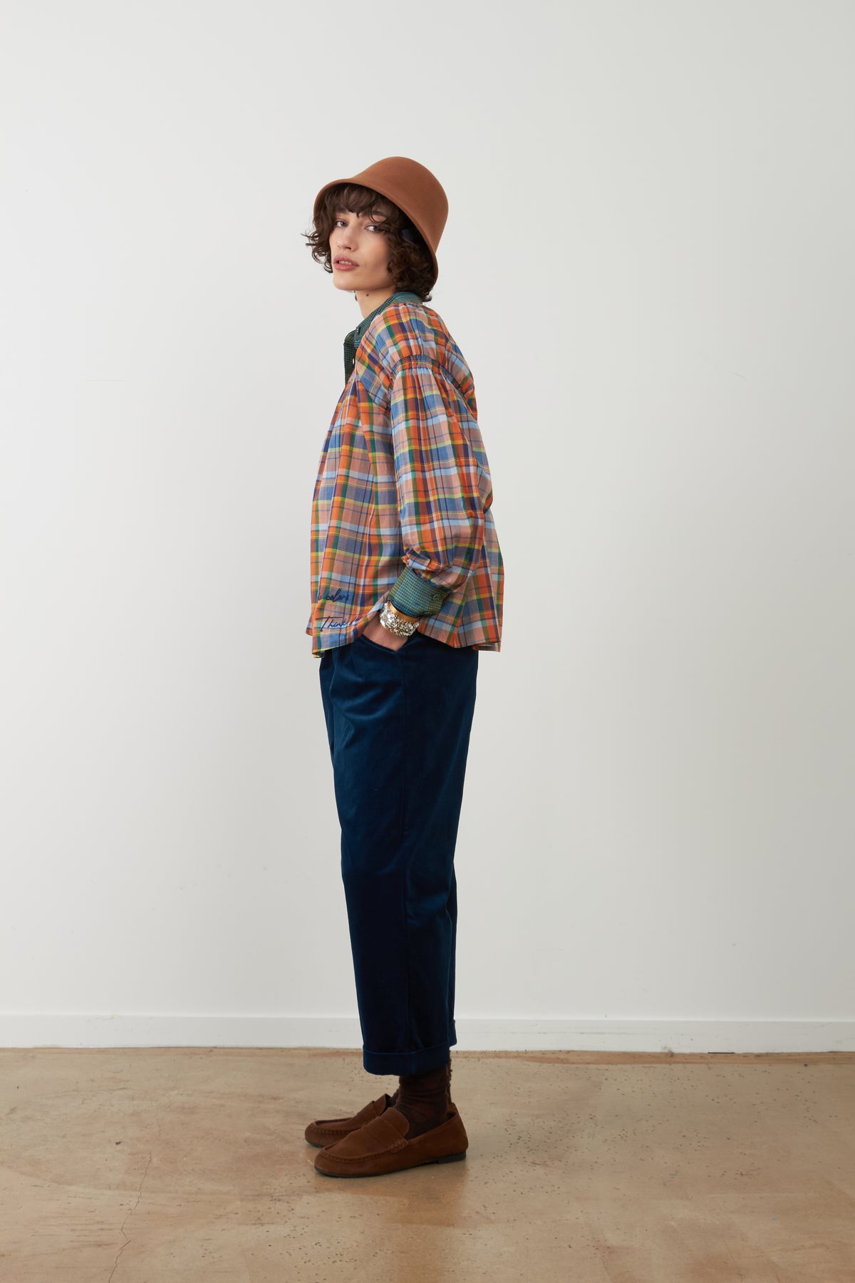 Top Abby - Carreaux Oranges