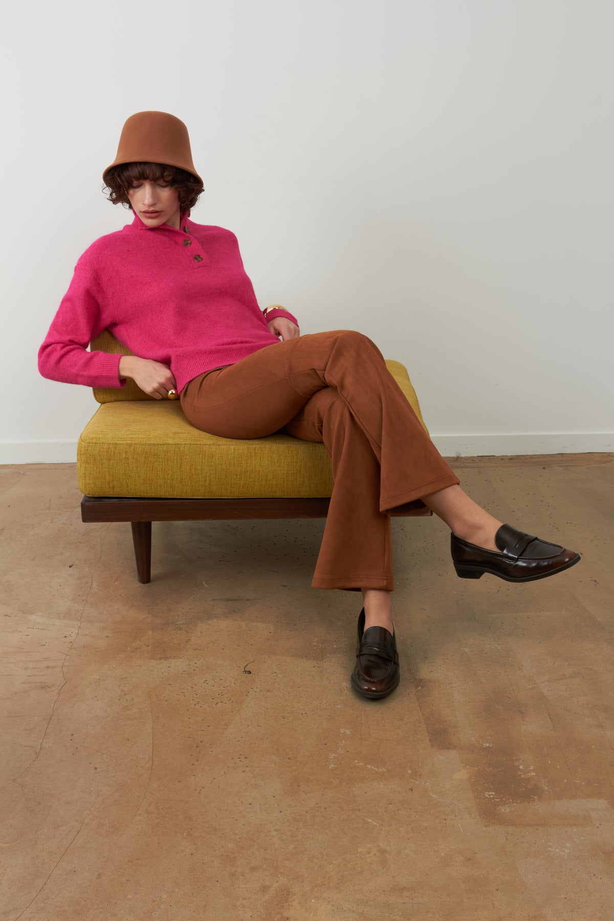 Pull col camionneur Nathanielle - Rose
