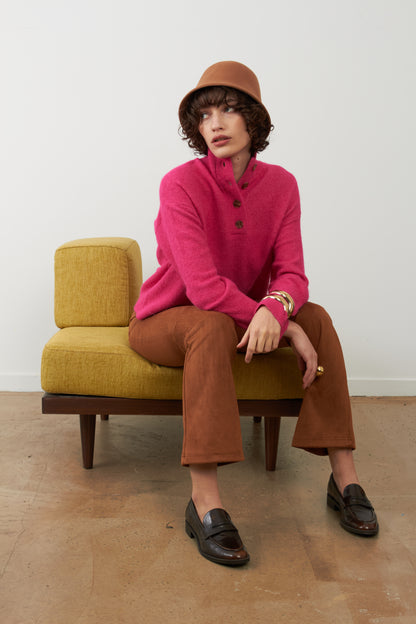 Pull col camionneur Nathanielle - Rose