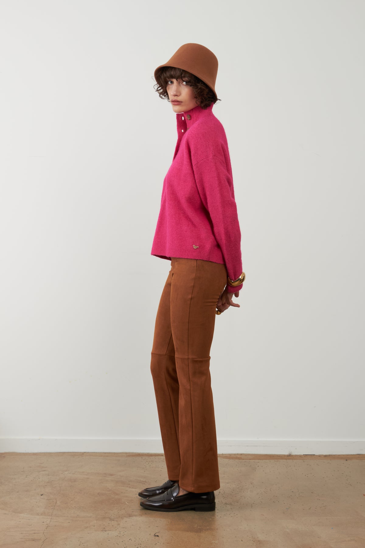 Pull col camionneur Nathanielle - Rose