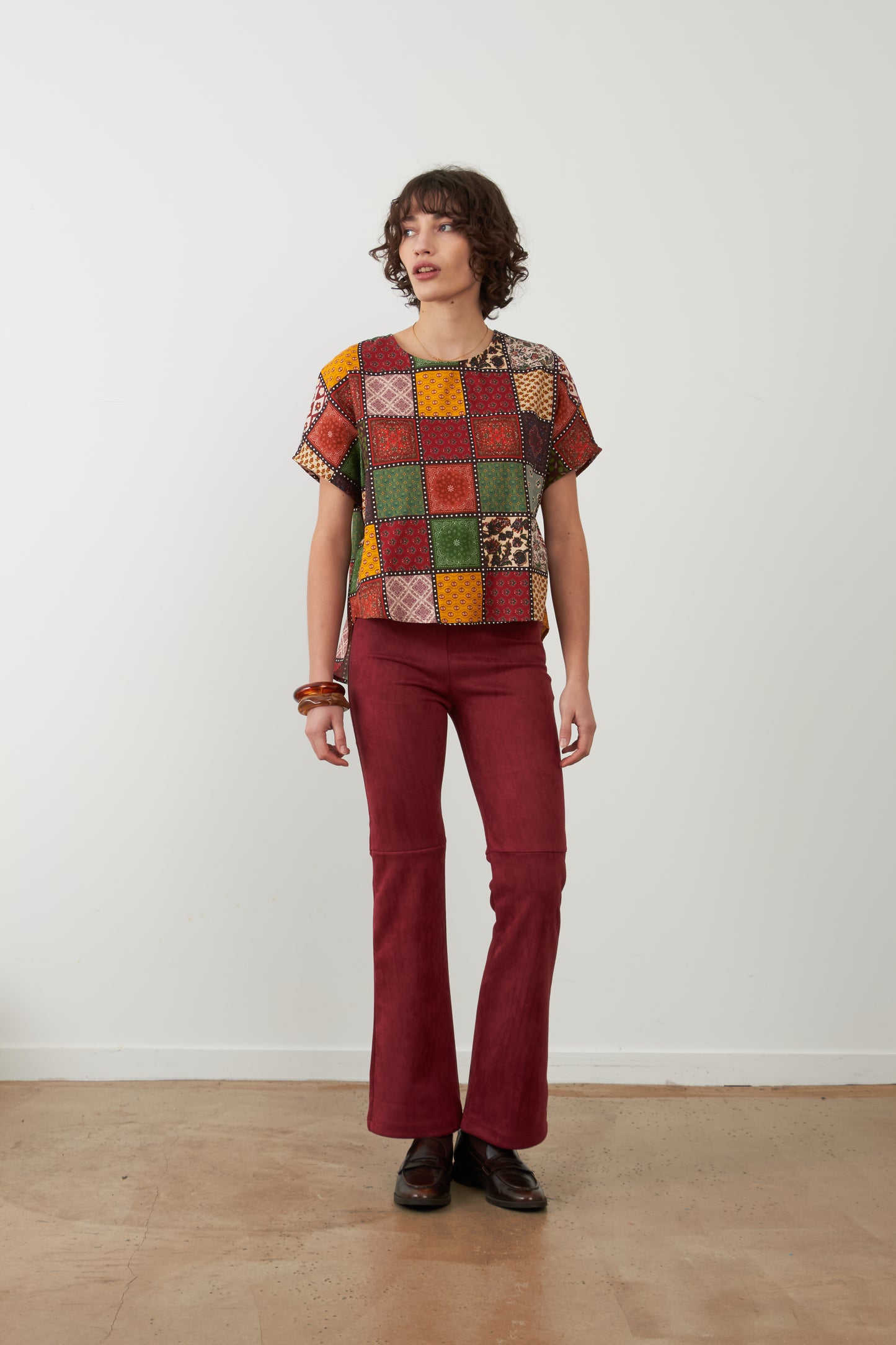 T-shirt col rond patchwork Betty - Eco nomade