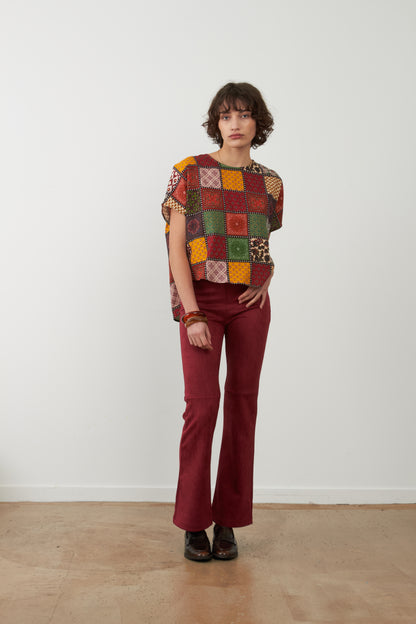 T-shirt col rond patchwork Betty - Eco nomade