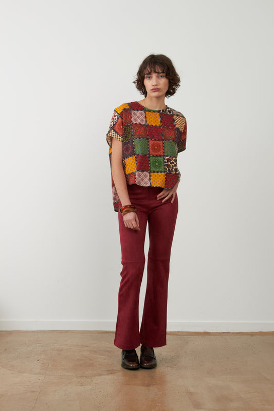 T-shirt col rond patchwork Betty - Eco nomade