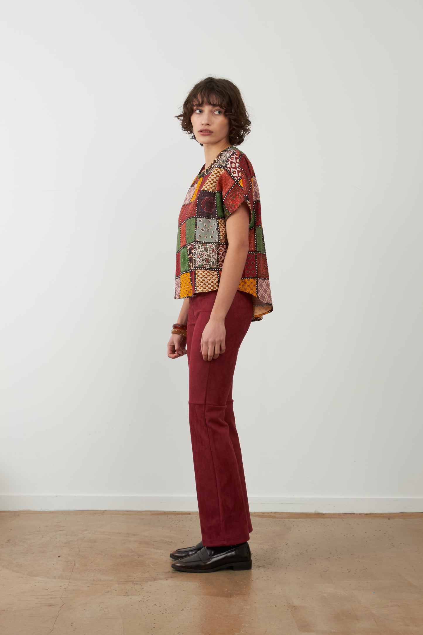 T-shirt col rond patchwork Betty - Eco nomade