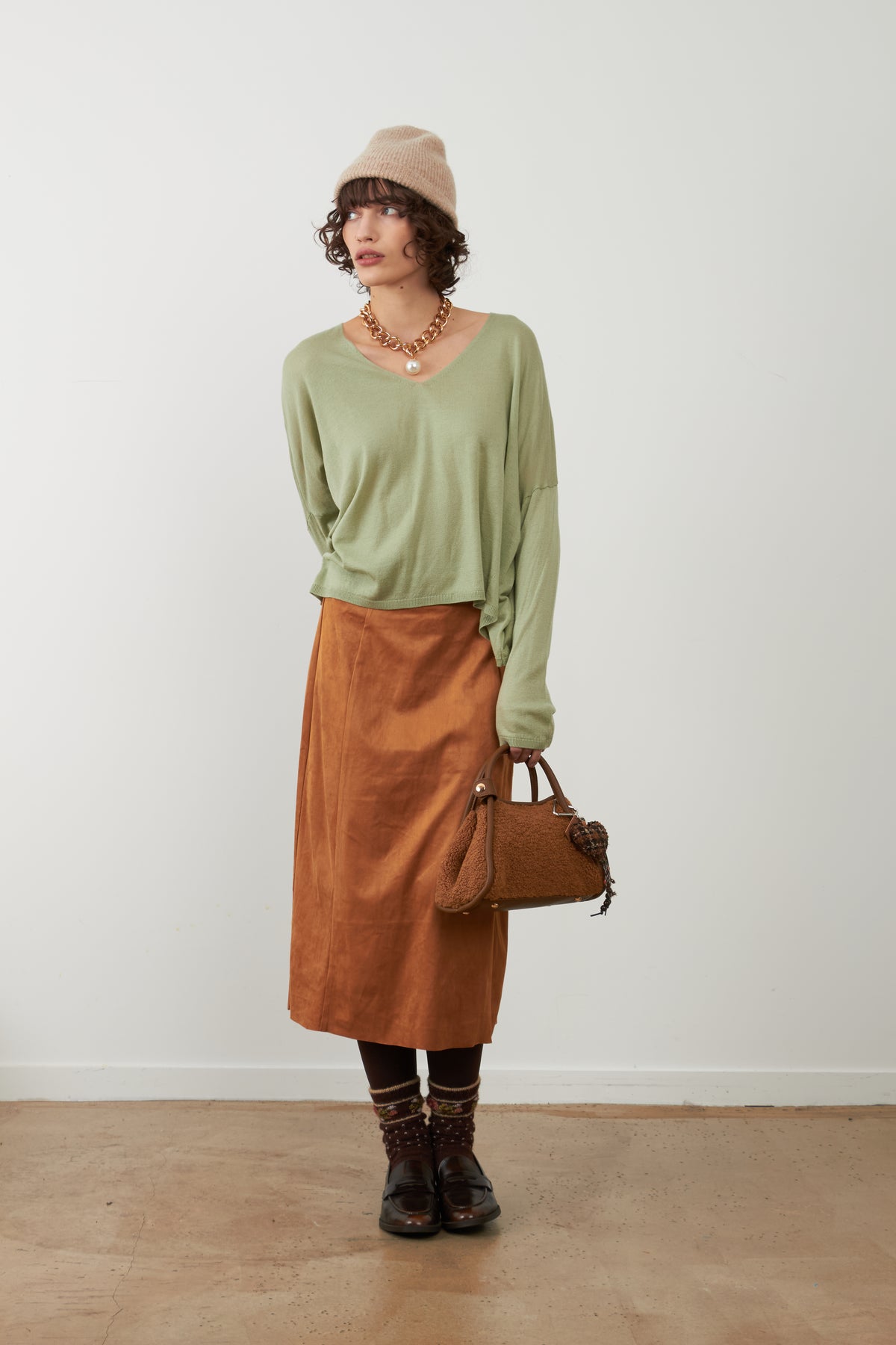 Jupe midi Joy - Camel