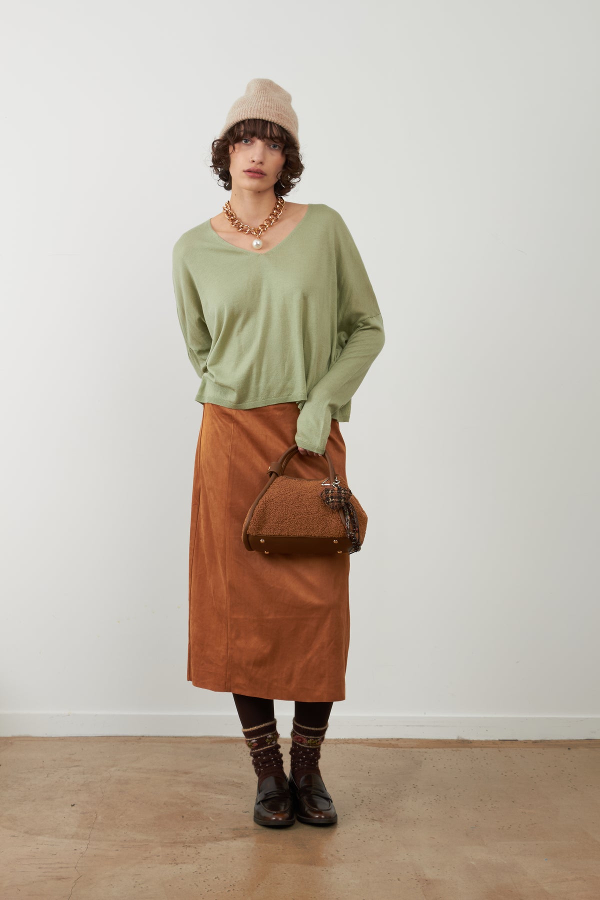 Jupe midi Joy - Camel
