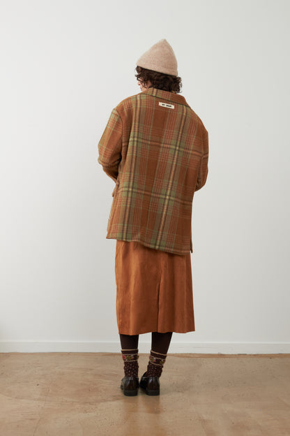 Blazer oversize 2 boutons Rooster - Carreaux Beige