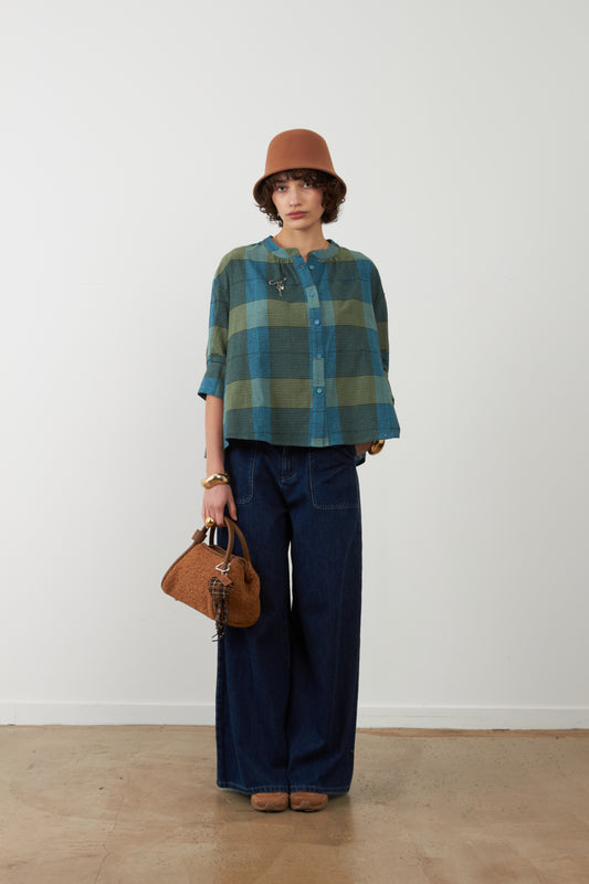 Blouse Simone - Carreaux bleus