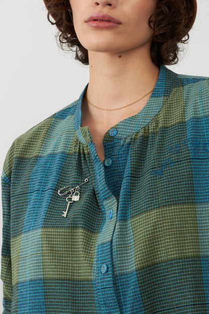 Blouse Simone - Carreaux bleus