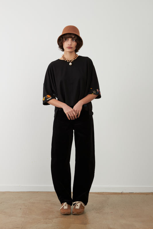 Pantalon jeans coupe balloon Grayson - Noir