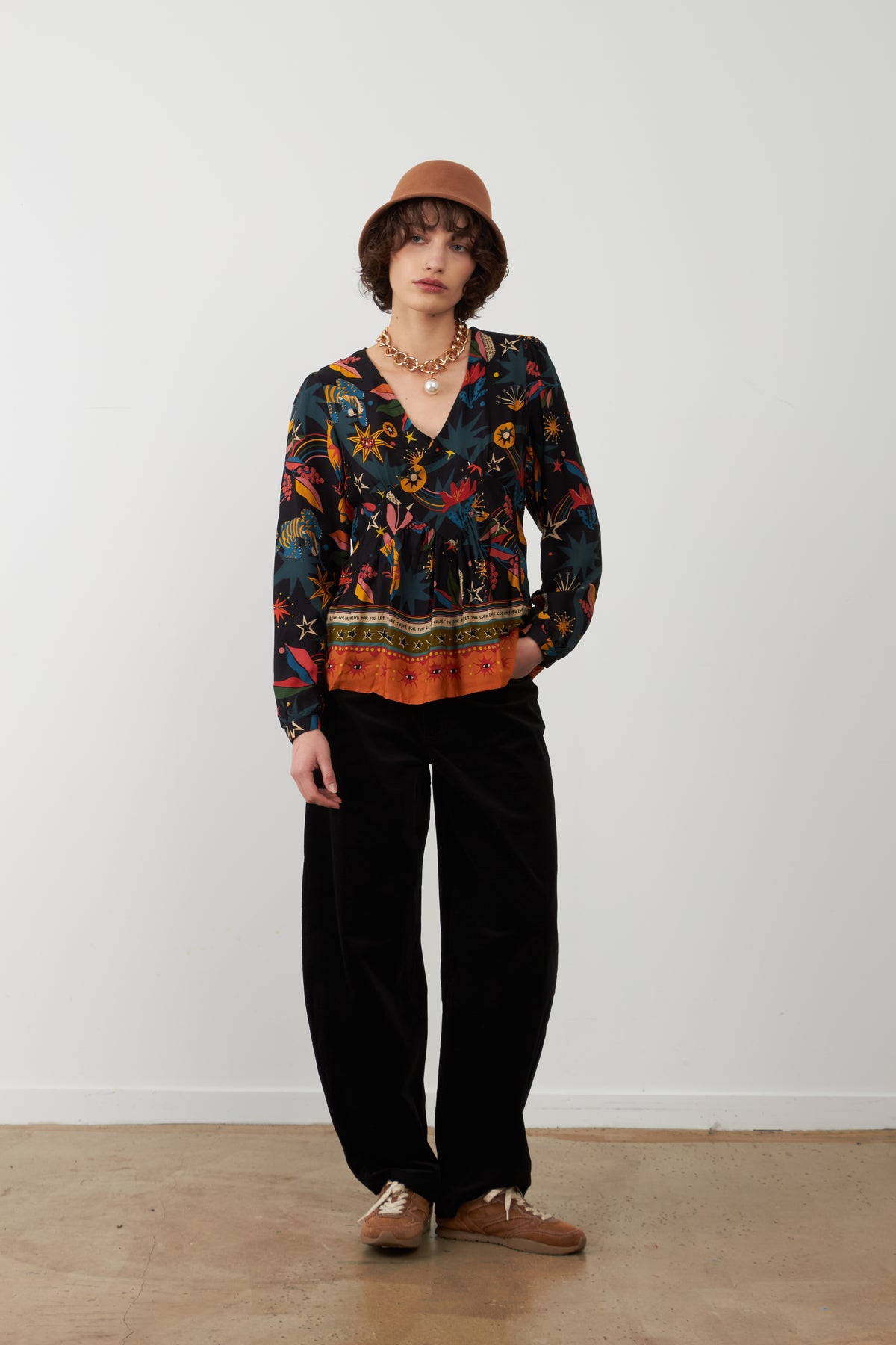 Blouse péplum à motifs Almina - Winter psyche