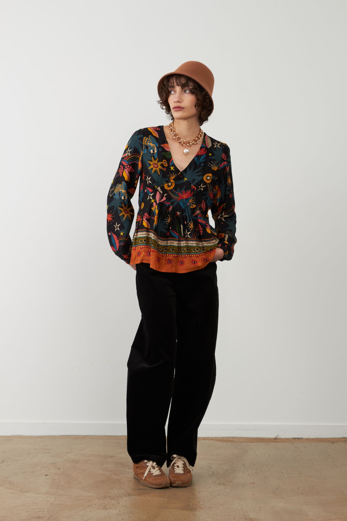 Blouse péplum à motifs Almina - Winter psyche