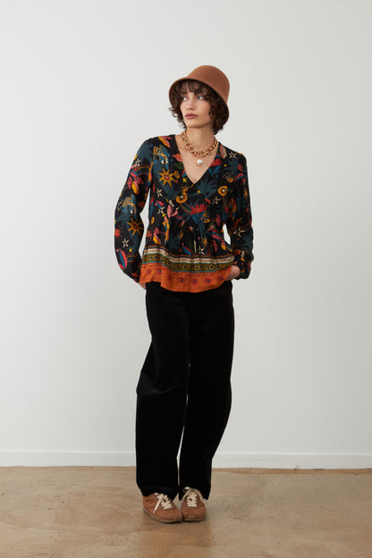 Blouse péplum à motifs Almina - Winter psyche