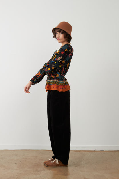 Blouse péplum à motifs Almina - Winter psyche