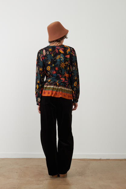 Blouse péplum à motifs Almina - Winter psyche