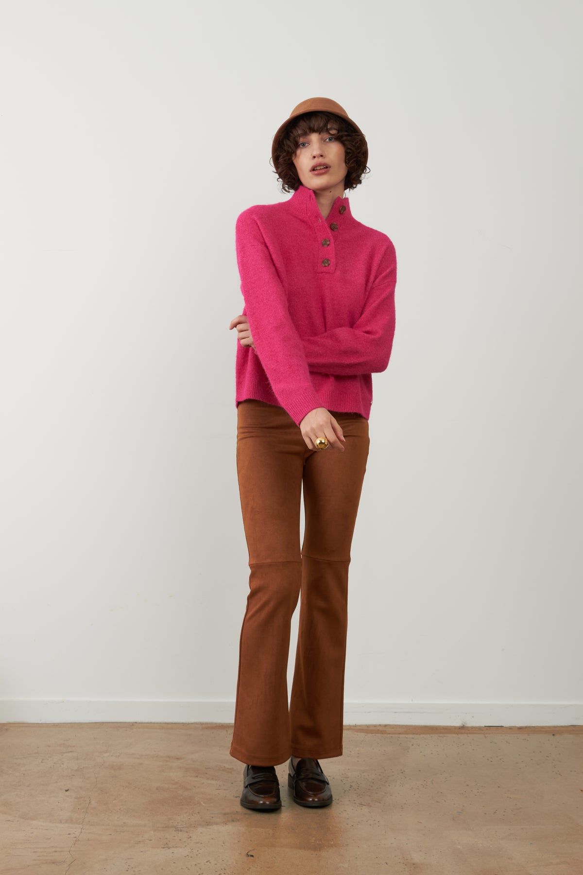 Pantalon bootcut Vickie - Camel