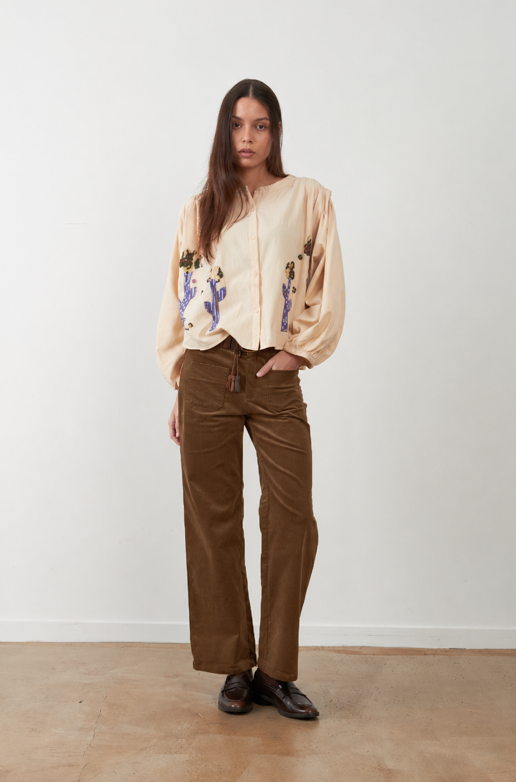 Pantalon en velours Canelle - Olive